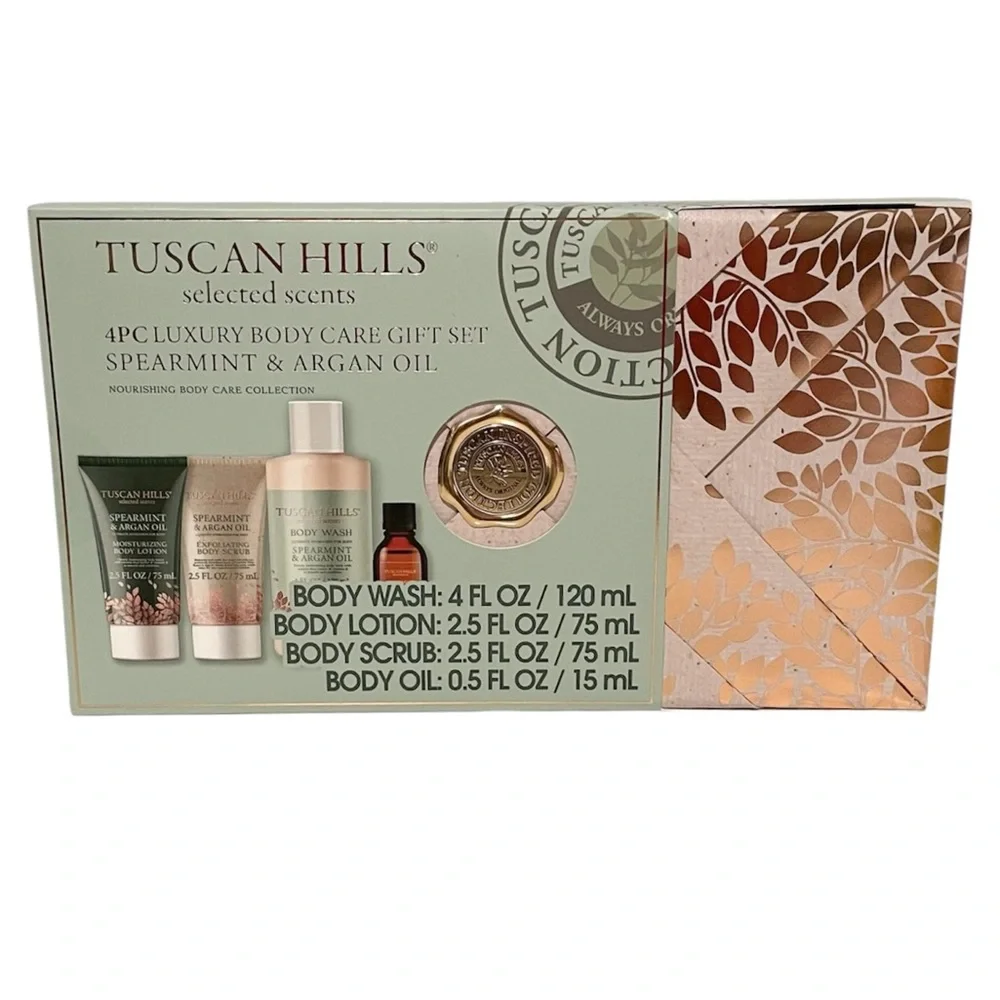 Tuscan Hills Spearmint & Argan Oil 4-Piece Luxury Body Care Gift Set
